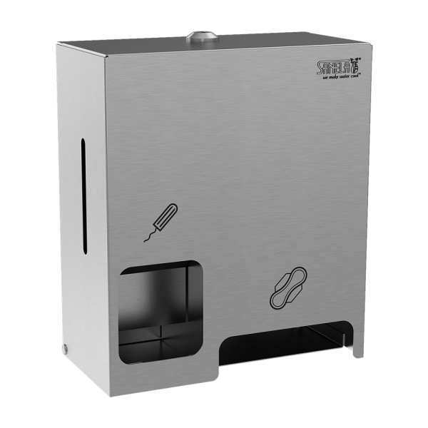 Nierdzewny dozownik na tampony i podpaski