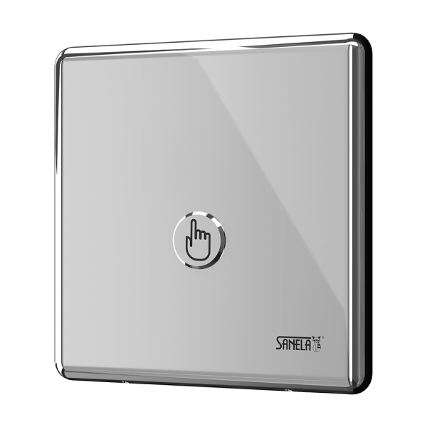 Piezo spłukiwacz toaletowy wykorzystujący ciśnienie z sieci, powierzchnia błyszcząca, 24 V DC