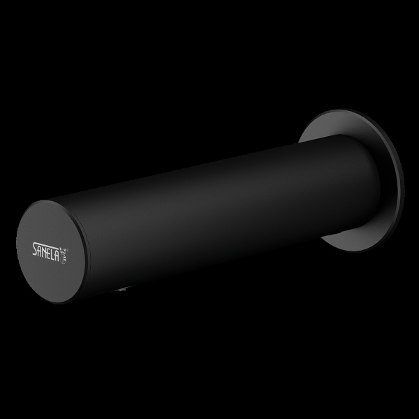 Nierdzewna naścienna bateria umywalkowa przeznaczona do wody zimnej lub wcześniej zmieszanej, czarna, 24 V DC